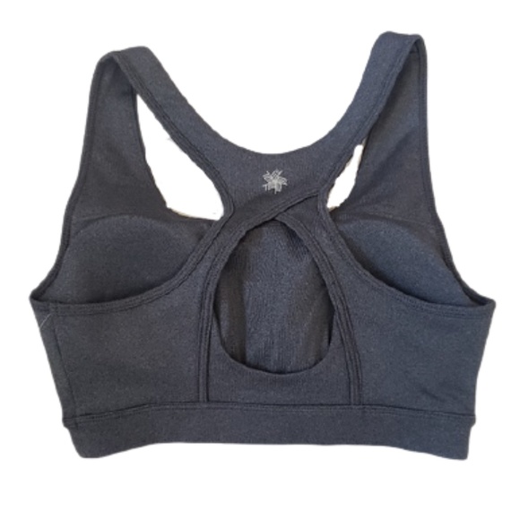 TEK GEAR Sports Bra Racerback Medium Impact Athleisure Gray Black Small Large - Picture 4 of 9